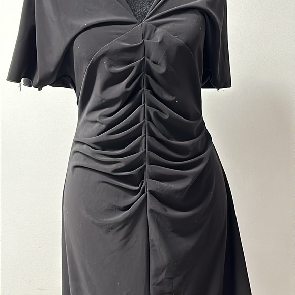 White House Black Market elegant slimming black midi dress size large. - Picture 2 of 11